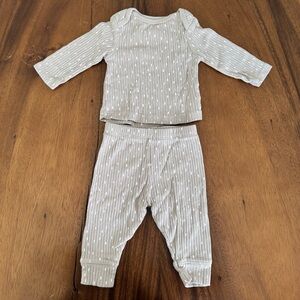 Cloud Island Tan with White Swatches Long Sleeve and Pants Set Size 0-3M